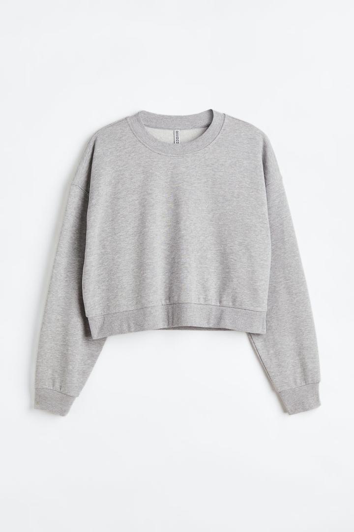 H & M - H & M+ Crop Sweatshirt - Gray