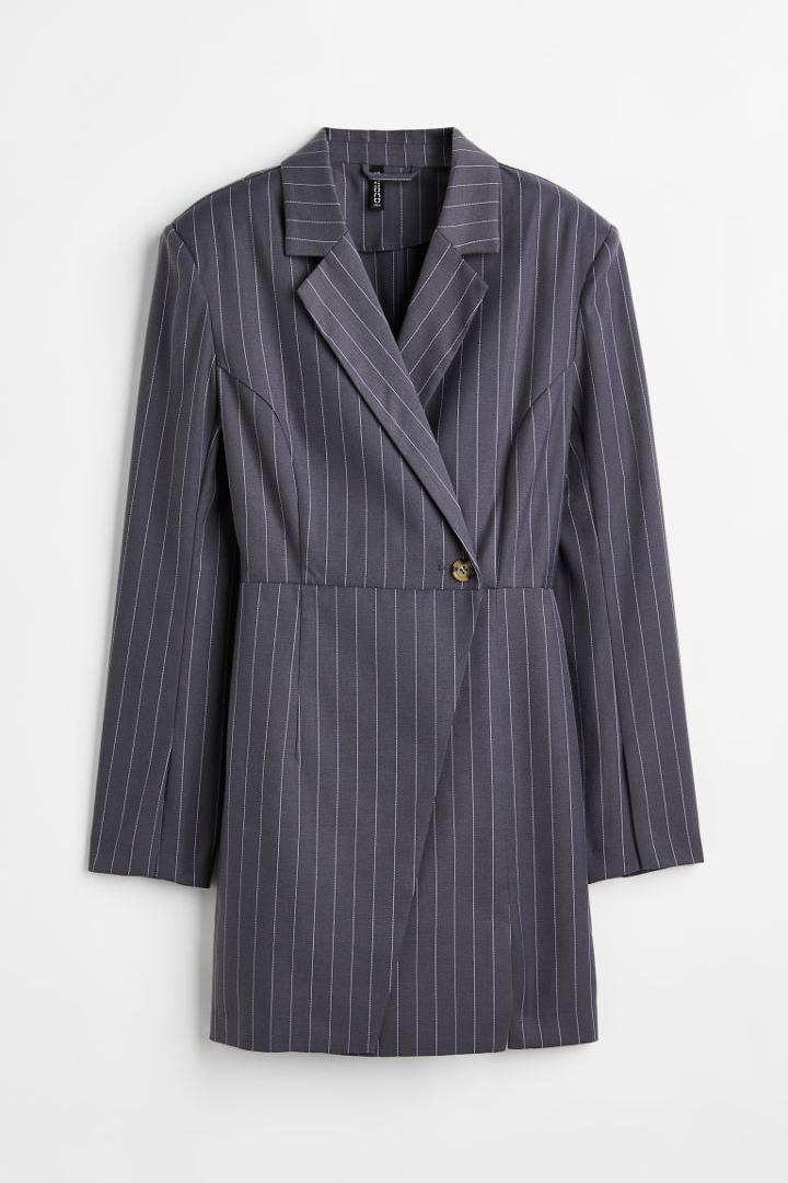 H & M - Twill Blazer Dress - Gray