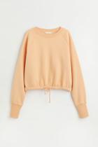H & M - Drawstring Sweatshirt - Orange