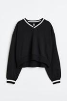 H & M - V-neck Sweatshirt - Black