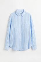 H & M - Linen Shirt - Blue