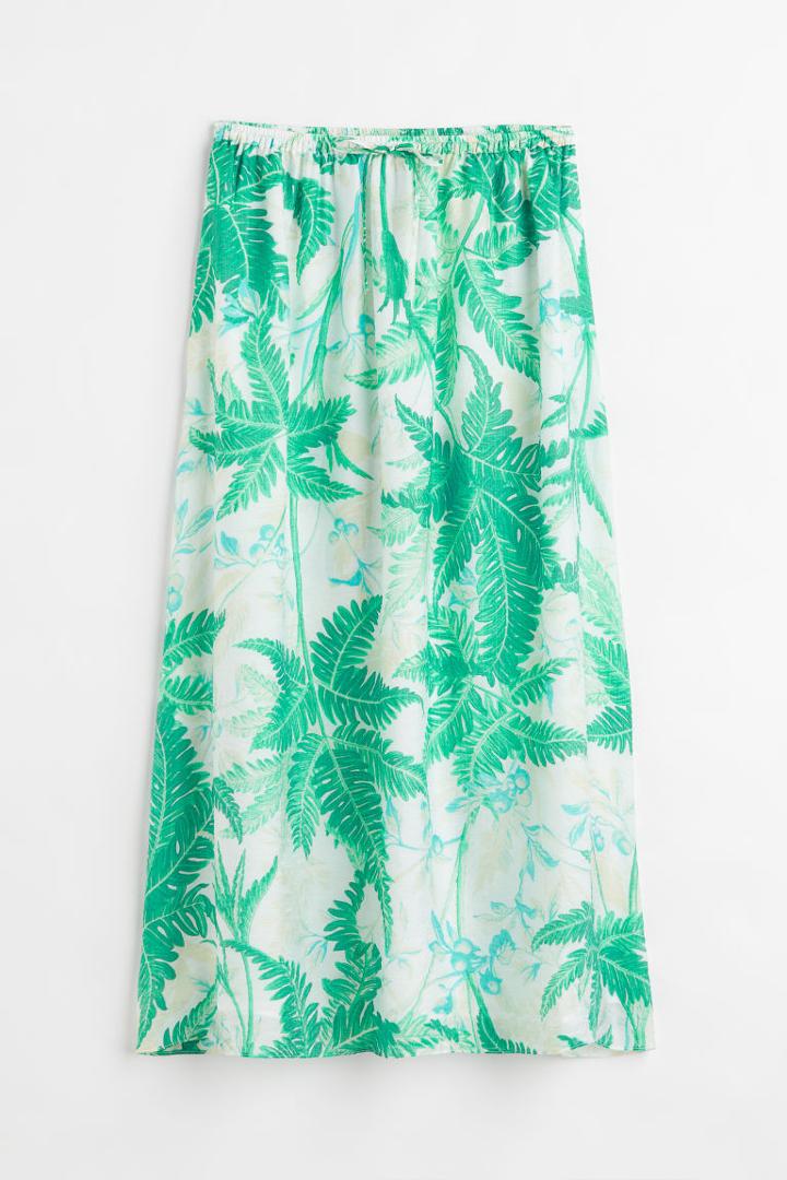 H & M - Calf-length Skirt - Green