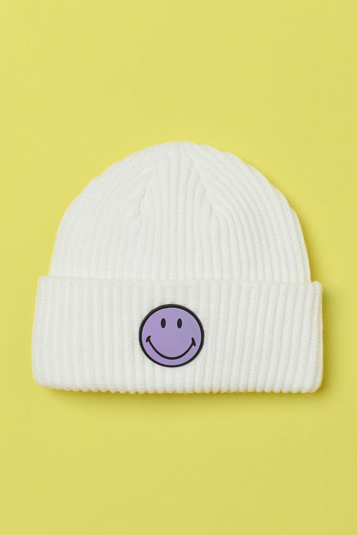 H & M - Ribbed Hat - White