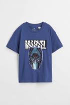 H & M - Sequined T-shirt - Blue