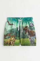 H & M - Printed Swim Shorts - Green