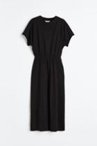 H & M - Smocked-waist Jersey Dress - Black