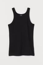 H & M - Ribbed Tank Top - Black