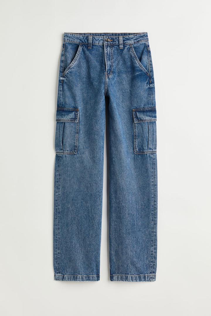 H & M - 90s Baggy High Waist Jeans - Blue