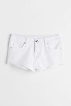 H & M - Low Waist Twill Shorts - White