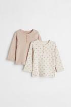 H & M - 2-pack Long-sleeved Tops - Orange