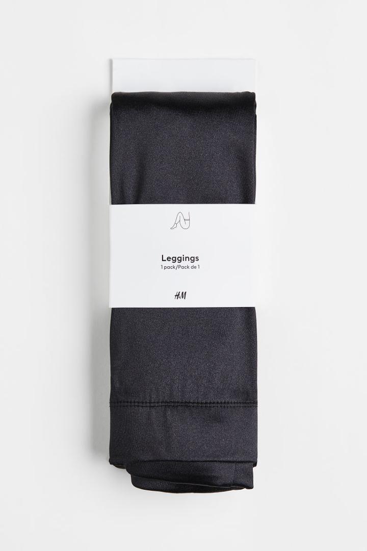 H & M - Shimmery Leggings - Black