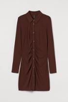 H & M - Jersey Shirt Dress - Brown