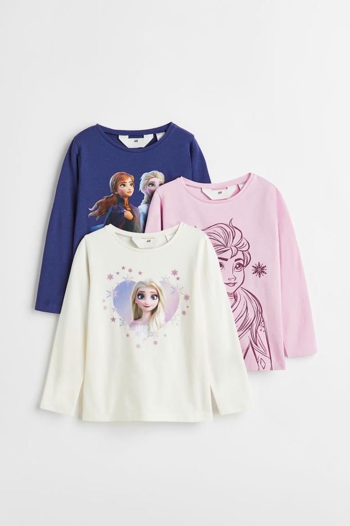 H & M - 3-pack Printed Tops - White
