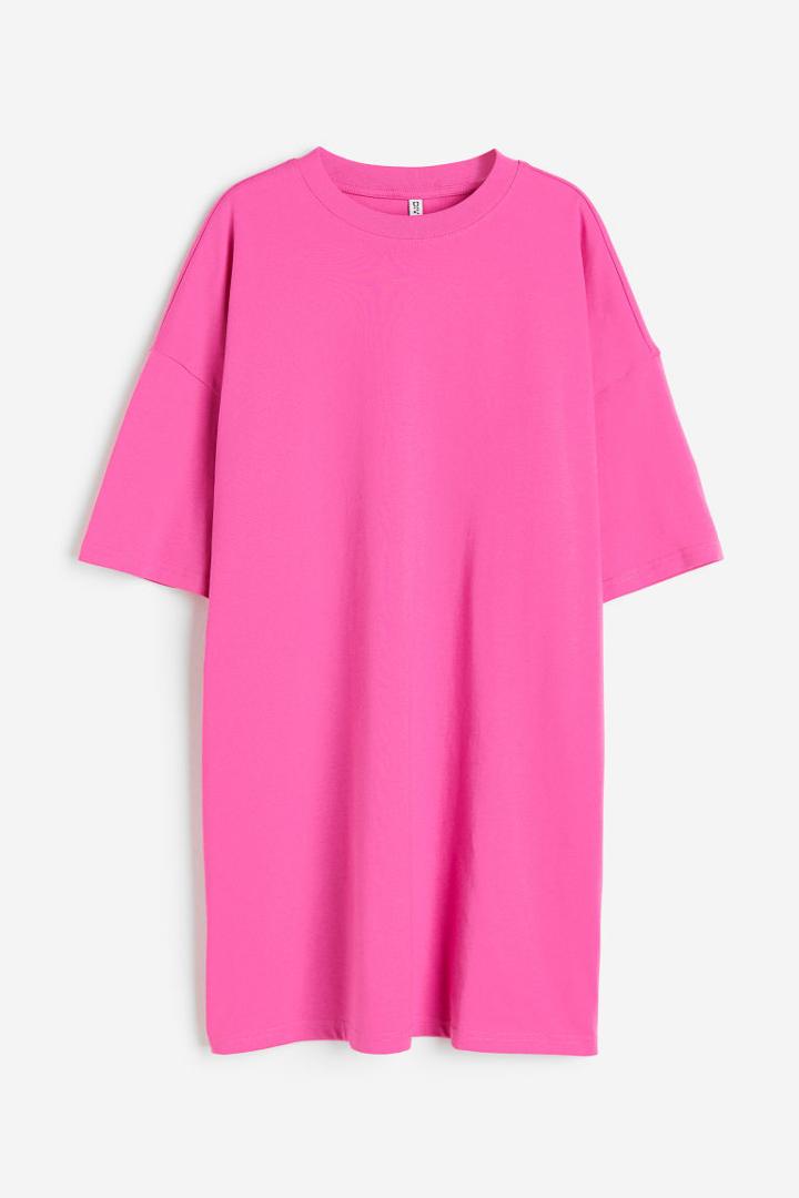 H & M - Oversized T-shirt Dress - Pink
