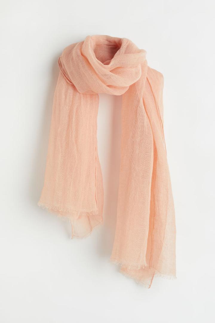 H & M - Linen Scarf - Orange