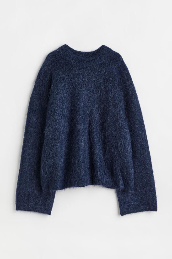 H & M - Oversized Mohair-blend Sweater - Blue