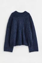 H & M - Oversized Mohair-blend Sweater - Blue