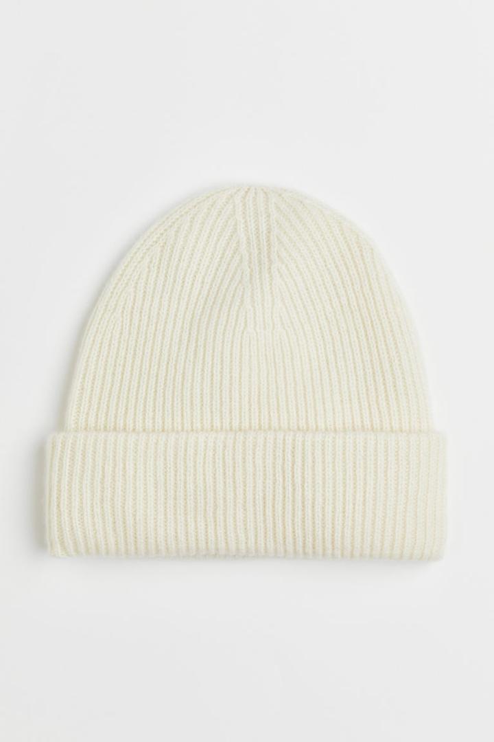 H & M - Knit Cashmere Hat - White