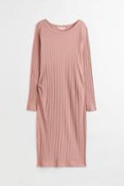 H & M - Mama Ribbed Jersey Dress - Beige