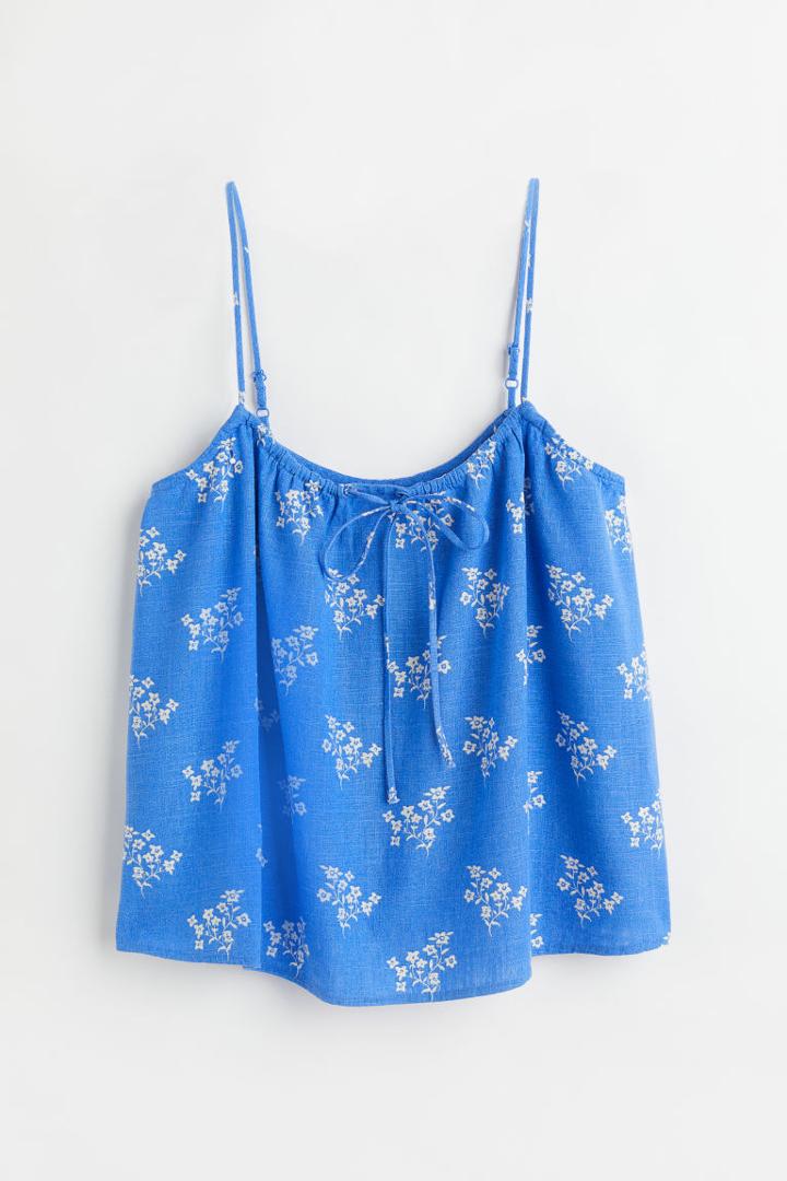 H & M - Bow-detail Camisole Top - Blue