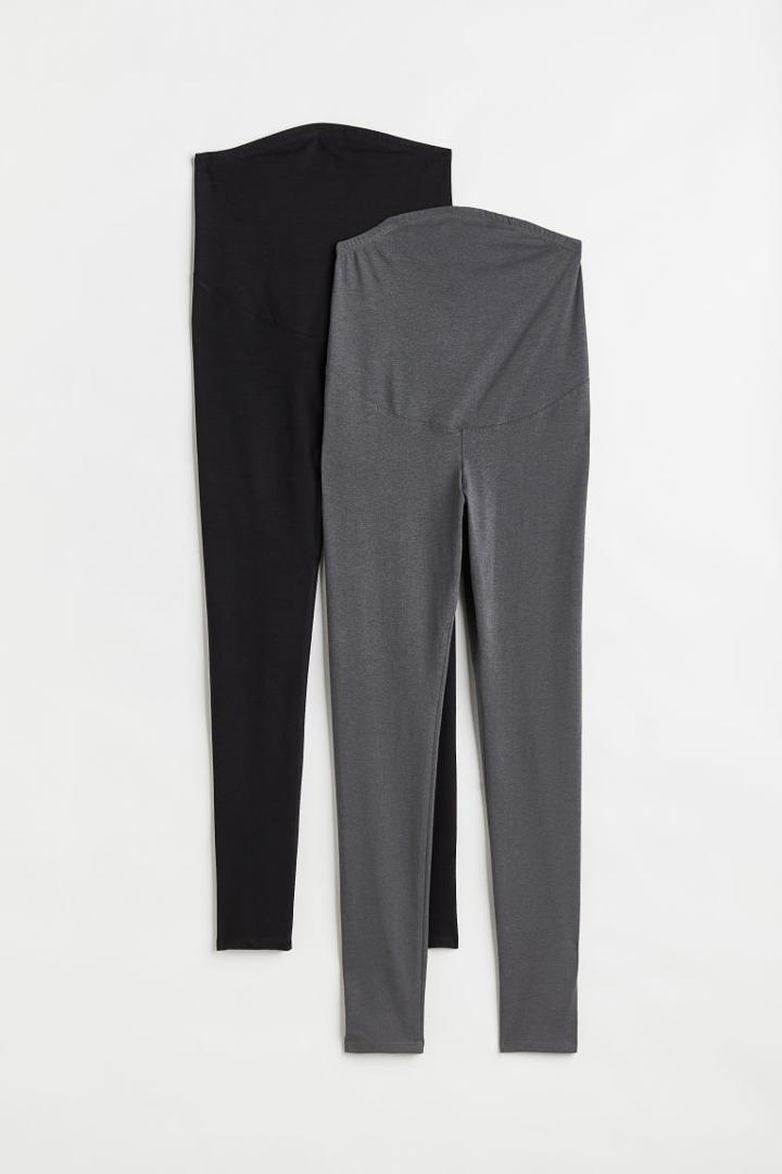 H & M - Mama 2-pack Jersey Leggings - Gray