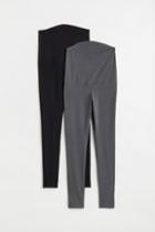 H & M - Mama 2-pack Jersey Leggings - Gray