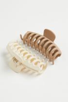H & M - 2-pack Large Hair Claws - Beige