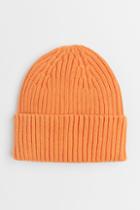 H & M - Rib-knit Cotton Hat - Orange