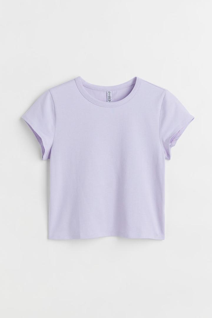 H & M - Cotton Jersey T-shirt - Purple