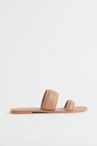 H & M - Leather Slides - Beige