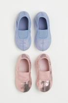 H & M - 2-pack Shimmery Ballet Shoes - Blue