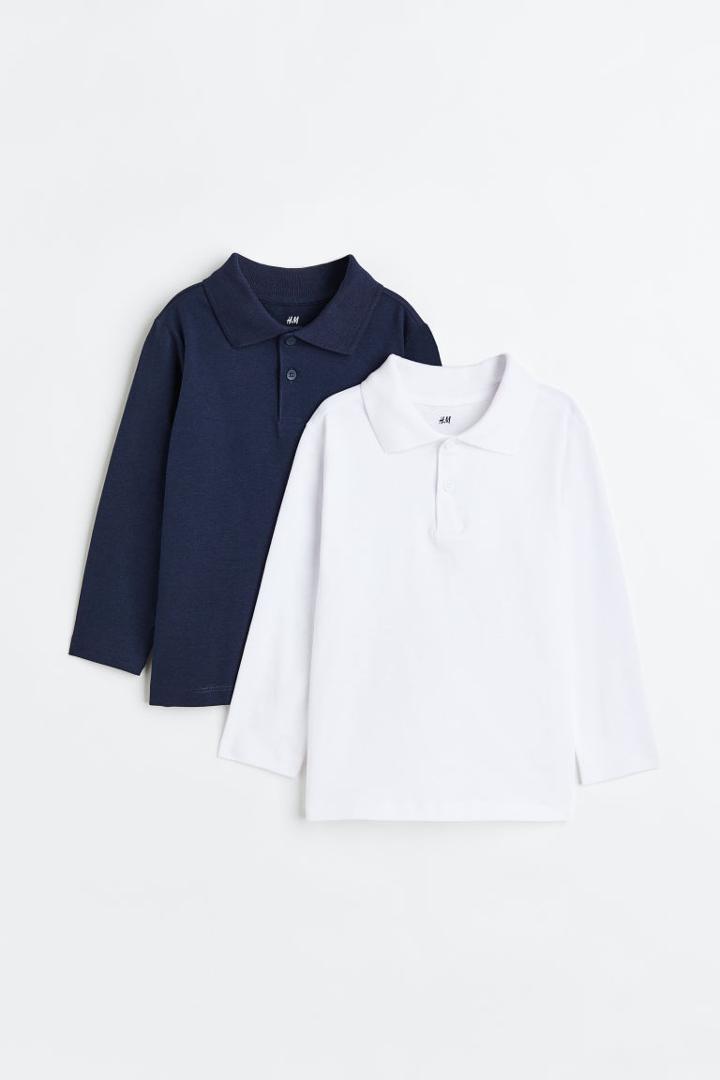 H & M - 2-pack Cotton Jersey Polo Shirts - Blue