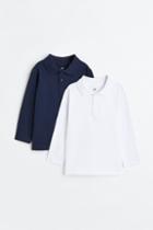 H & M - 2-pack Cotton Jersey Polo Shirts - Blue