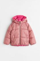 H & M - Padded Hooded Jacket - Pink