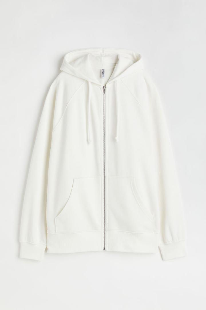 H & M - Oversized Hooded Jacket - White