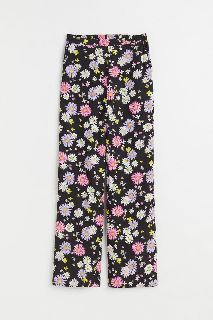 H & M - Wide-leg Pants - Black