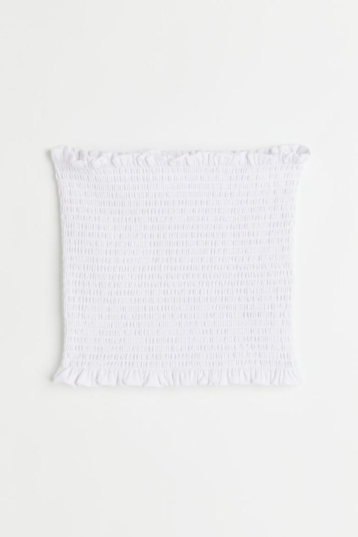 H & M - Smocked Tube Top - White