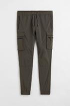 H & M - Skinny Fit Nylon Cargo Joggers - Green