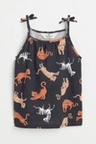 H & M - Jersey Bow-detail Tank Top - Gray