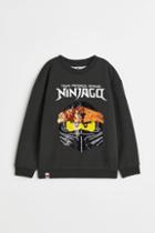 H & M - Reversible Sequin-motif Sweatshirt - Black