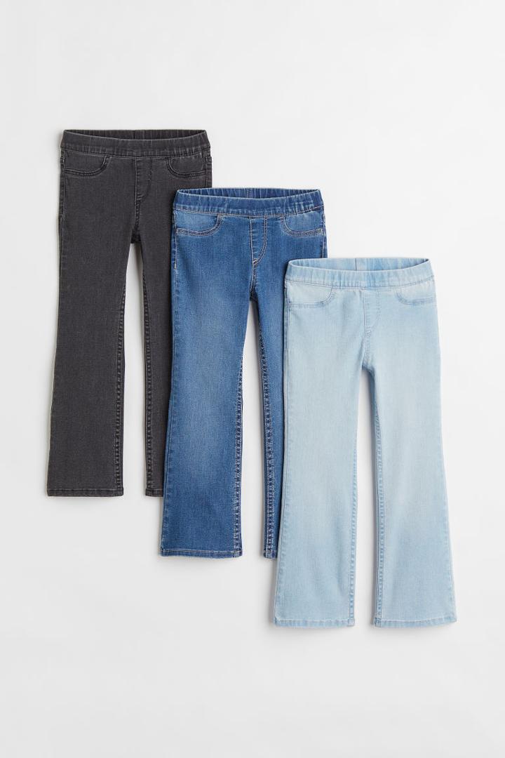 H & M - 3-pack Flare Fit Jeans - Blue
