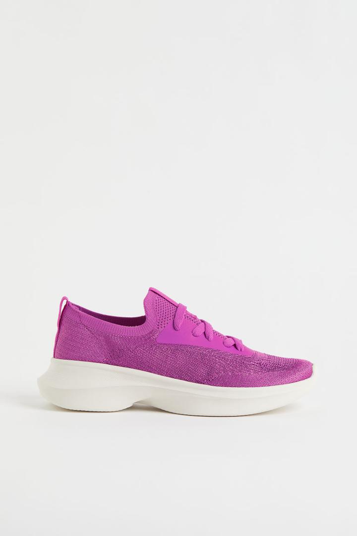 H & M - Fine-knit Sneakers - Purple