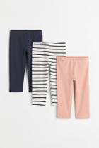 H & M - 3-pack 3/4-length Leggings - Pink