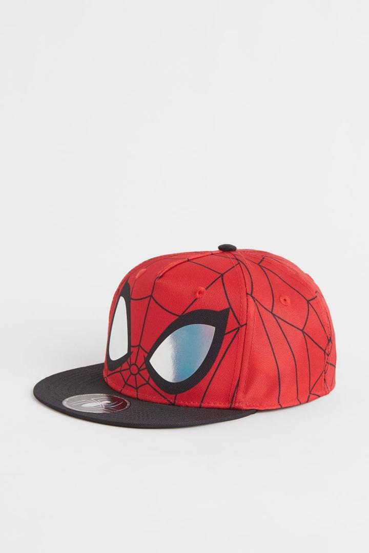 H & M - Patterned Twill Cap - Red