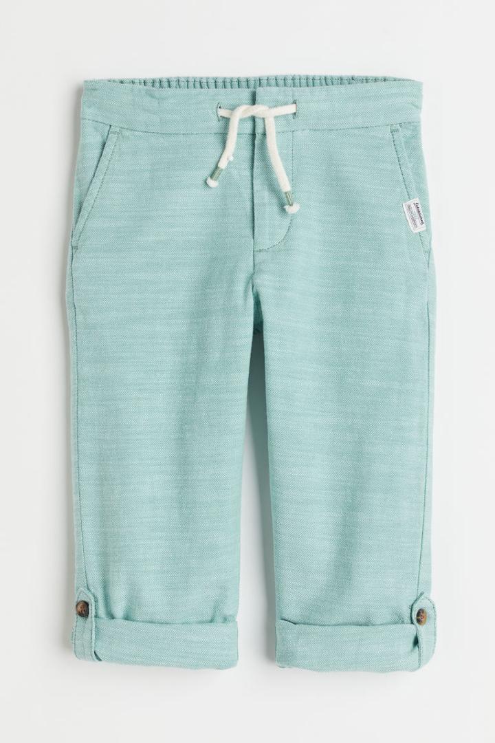 H & M - Straight Fit Pants - Green