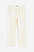 H & M - Regular Fit Terry Joggers - White