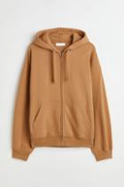 H & M - Oversized Fit Hooded Cotton Jacket - Beige