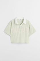 H & M - Rugby Crop Shirt - Green