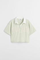 H & M - Rugby Crop Shirt - Green