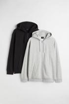 H & M - 2-pack Relaxed Fit Hooded Jackets - Black